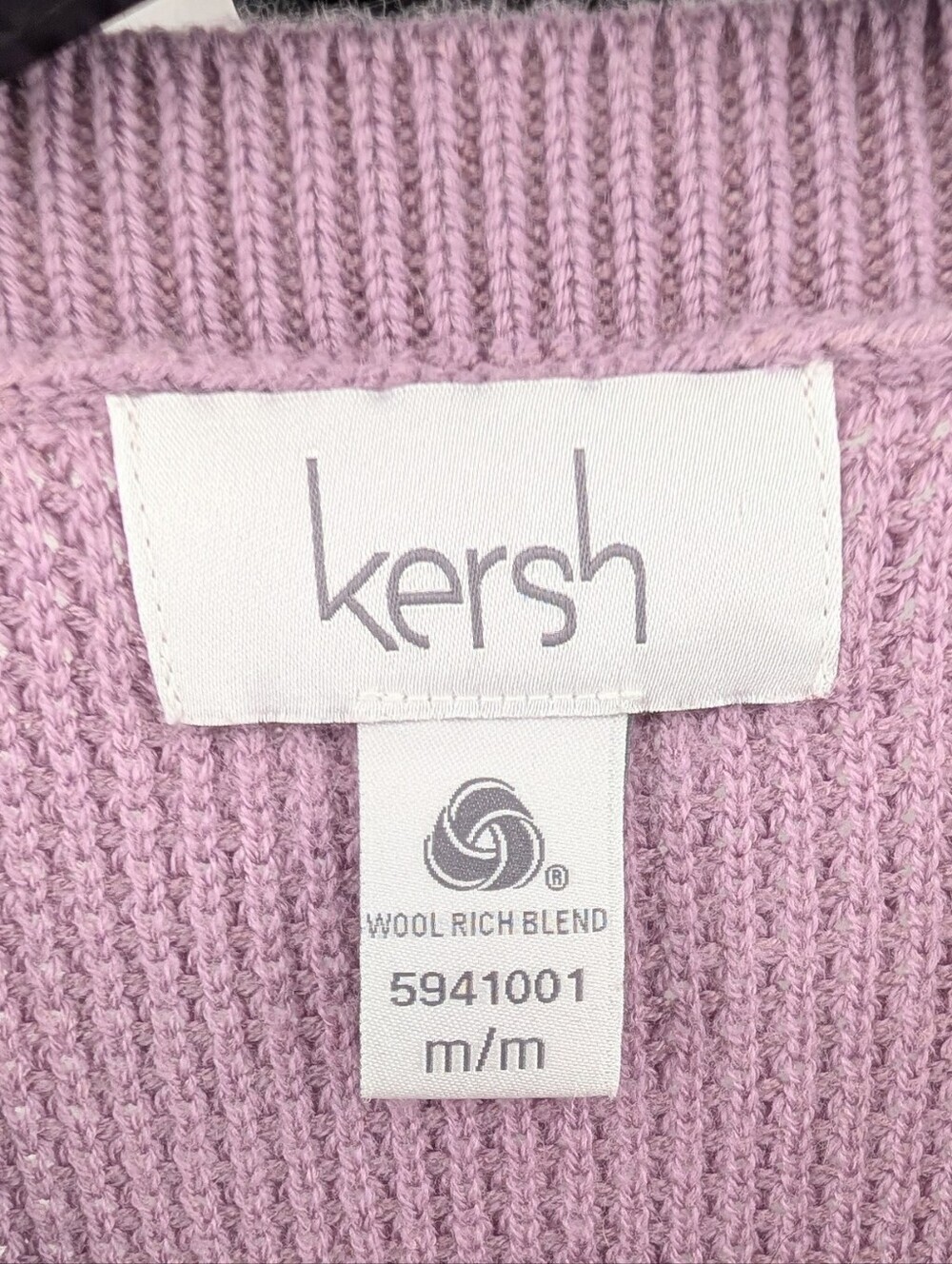 Women's Kersh Woolrich Blend Lavender Knit Crewneck Sweater - Picture 6 of 7